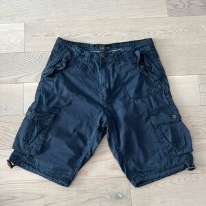 Brave Soul Men’s Navy Cargo Shorts Size M | Casual Utility Summer Shorts